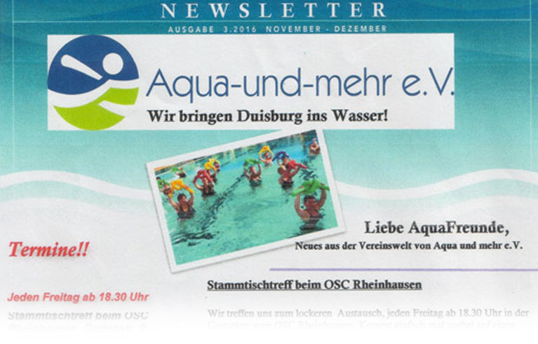 Aqua und mehr - Newsletter 3/2016