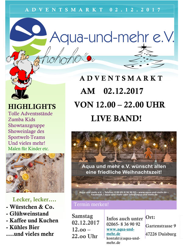 Aqua und mehr Adventsmarkt 2017